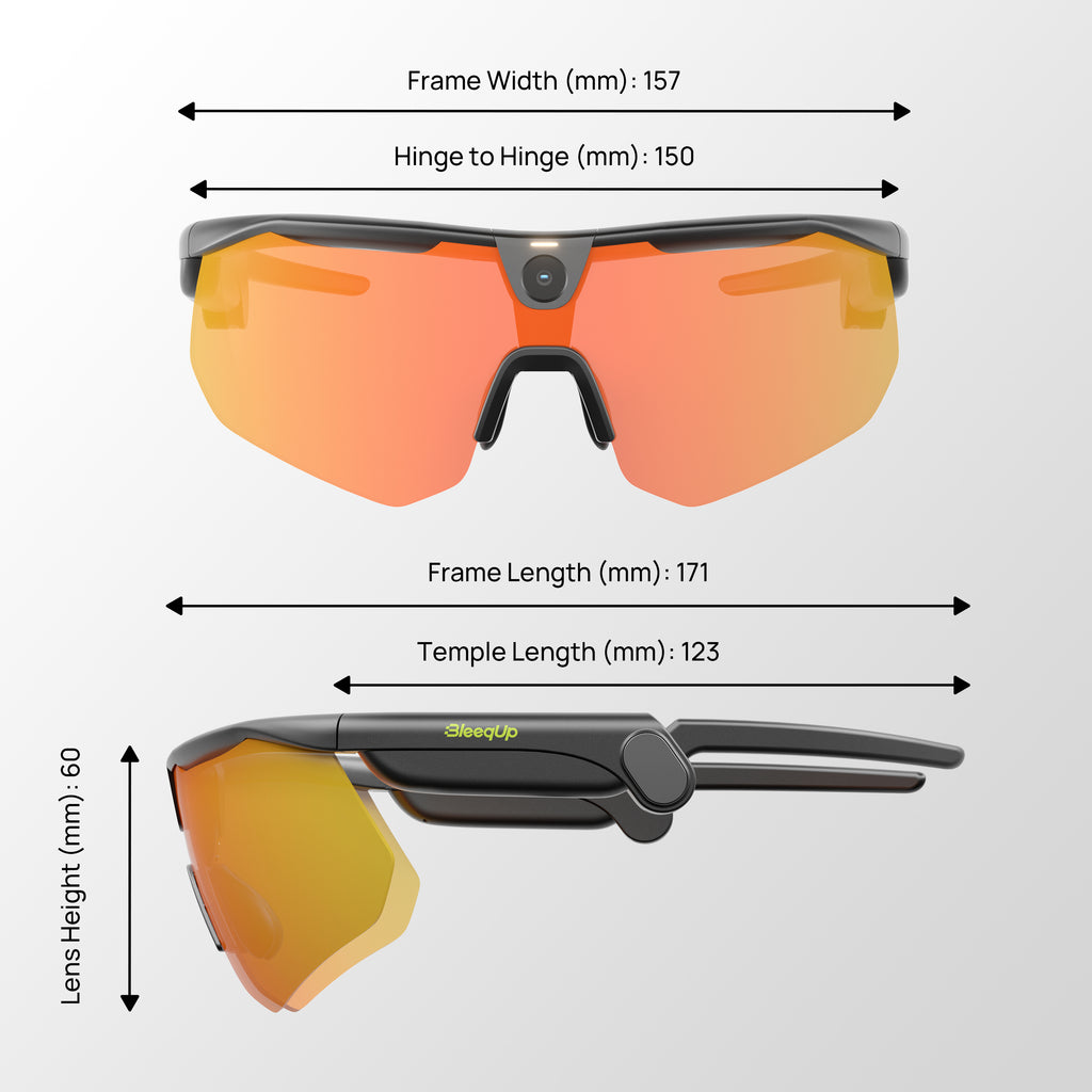 BleeqUp Ranger AI Sports Camera Glasses - Standard Lens