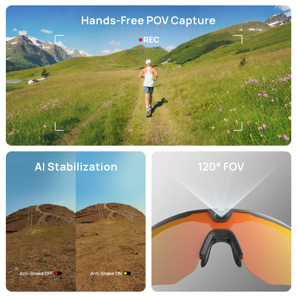 BleeqUp Ranger AI Sports Camera Glasses - Standard Lens